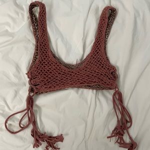 Acacia Hunter Crochet Top in Lipstick